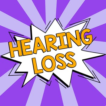 Conceptual display Hearing Loss, Business idea is partial or total inability to listen to sounds normally