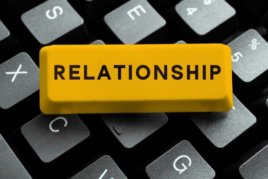 Hand writing sign Relationship, Word Written on Developing business growth success process and teamwork