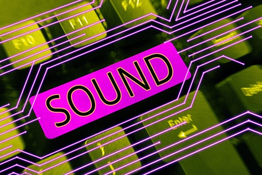 Text sign showing Sound, Business overview vibrations that travel through air can be heard when they reach ear