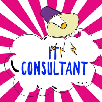 Inspiration showing sign It Consultant, Business concept Focuses on advising organizations how to manage their IT services