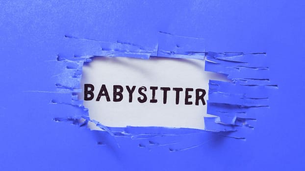 Writing displaying text Babysitter, Business idea to care for children usually during a short absence of the parents