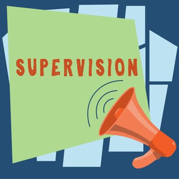 Text showing inspiration Supervision, Business concept monitoring and coordinating the plant operations