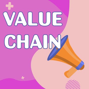 Inspiration showing sign Value Chain, Internet Concept Business manufacturing process Industry development analysis