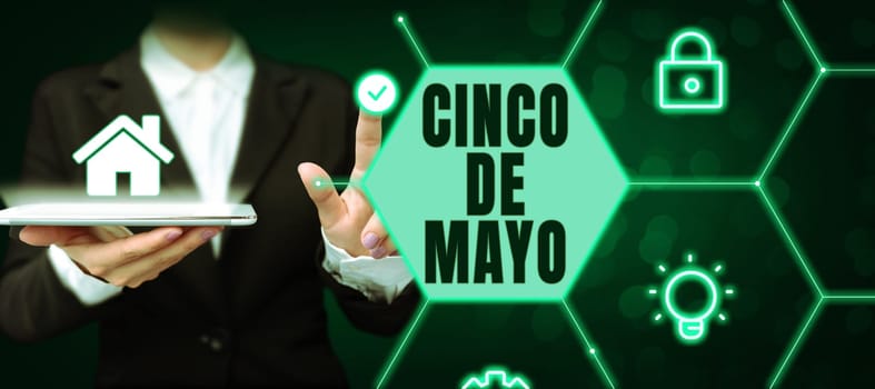 Conceptual display Cinco De Mayo, Business showcase Mexican-American celebration held on May 5