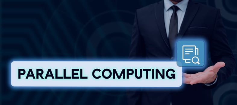 Inspiration showing sign Parallel Computing, Concept meaning simultaneous calculation by means of software and hardware