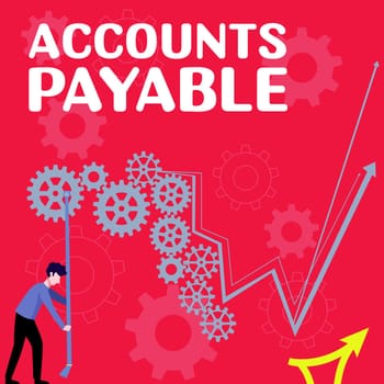 Text showing inspiration Accounts Payable, Business overview money owed by a business to its suppliers as a liability