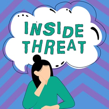 Inspiration showing sign Inside Threat, Word for Information that only an insider would have Real information