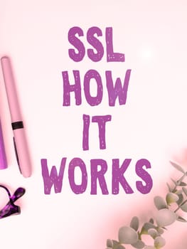 Conceptual display Ssl How It Works, Business concept session key is used to encrypt all transmitted data