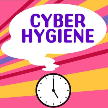 Hand writing sign Cyber Hygiene, Business overview steps that computer users take to improve their cyber security