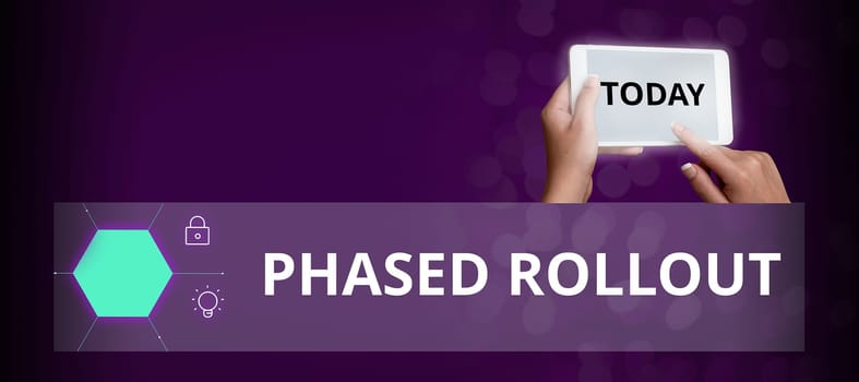 Text caption presenting Phased Rollout, Word for the practice of prescription drug preparation and dispensing