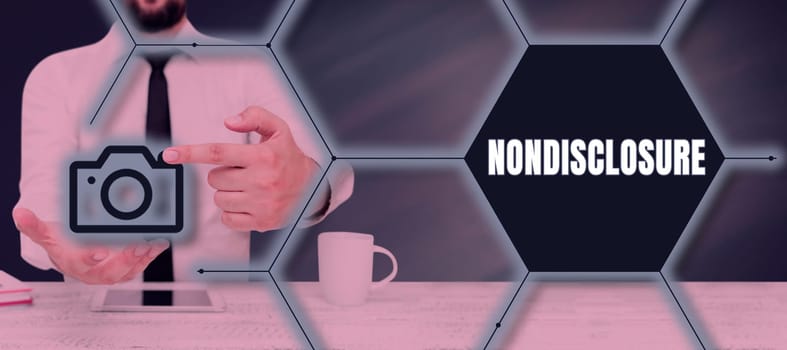 Writing displaying text Nondisclosure, Business overview Legal Contract Confidential Material or Information