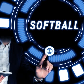 Handwriting text Softball, Internet Concept a sport similar to baseball played with a ball and bat