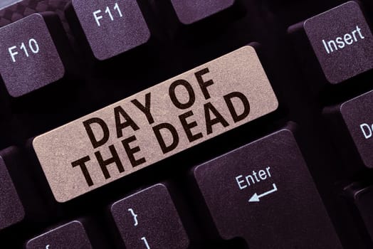 Text showing inspiration Day Of The Dead, Business showcase mexican celebration honouring people that have passed away