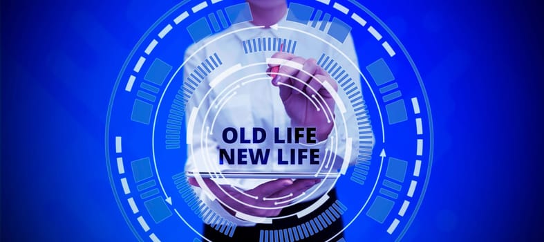 Handwriting text Old Life New Life, Internet Concept reformulate personal meaning in life and set a new life goal