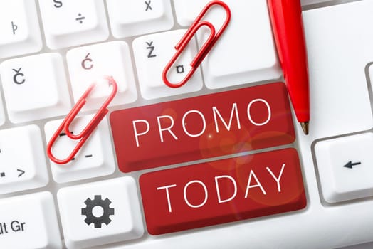 Hand writing sign Promo, Business idea series of steps that need to be taken to complete tasks