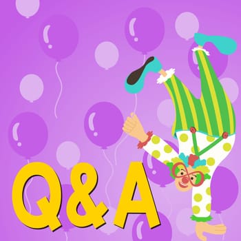Text sign showing Q A, Business concept defined as questions being asked and answers