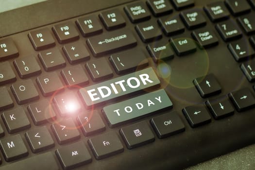 Handwriting text Editor, Business overview person who is in charge of and determines the final content of a text