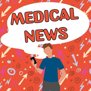 Writing displaying text Medical News, Conceptual photo report or noteworthy information on medical breakthrough