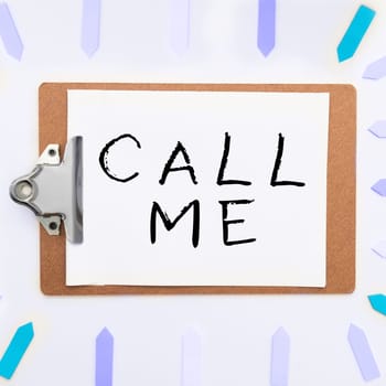 Conceptual caption Call Me, Concept meaning Asking for communication by telephone to talk about something