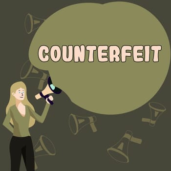 Conceptual caption Counterfeit, Concept meaning made in imitation of something else with intent to deceive