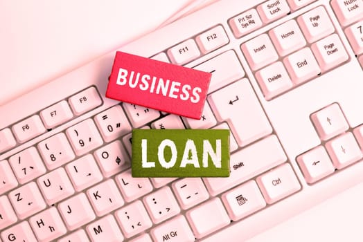 Handwriting text Business Loan, Internet Concept Credit Mortgage Financial Assistance Cash Advances Debt