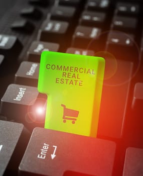 Handwriting text Commercial Real Estate, Word Written on Income Property Building or Land for Business Purpose