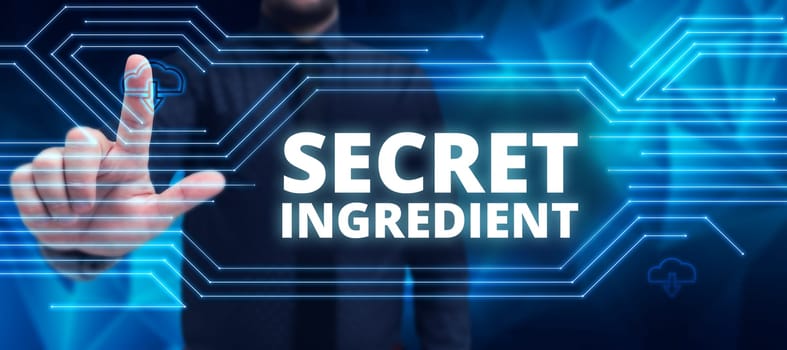 Handwriting text Secret Ingredient, Conceptual photo special technique or materials used by a company in manufacturing its products