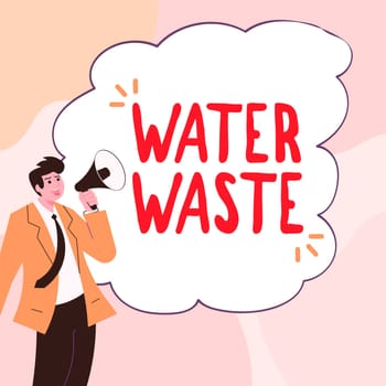 Conceptual caption Water Waste, Business concept liquid that has been used as part of an industrial process