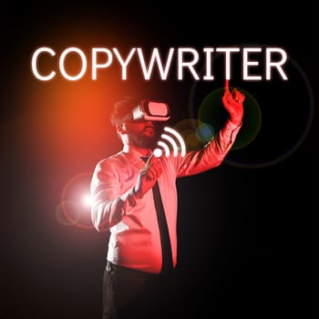 Handwriting text Copywriter, Business showcase writing the text of advertisements or publicity material