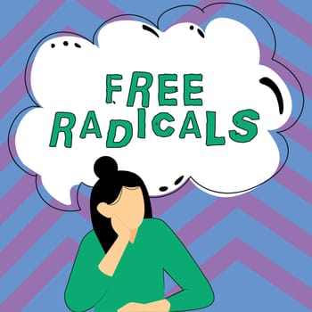 Hand writing sign Free Radicals, Conceptual photo produced in body by natural processes or introduced from tobacco smoke, toxins
