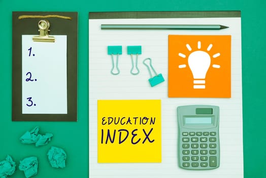 Conceptual caption Education Index, Business showcase aiming to meet learning needs of all children youth adults