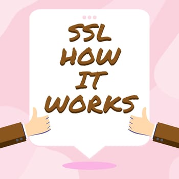 Text showing inspiration Ssl How It Works, Business approach session key is used to encrypt all transmitted data