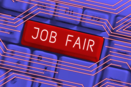 Text sign showing Job Fair, Concept meaning An event where a person can apply for a job in multiple companies