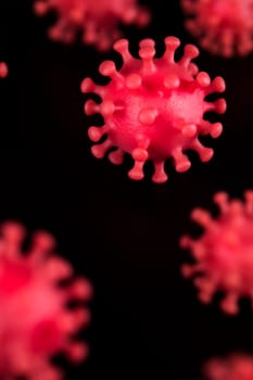 Virus cells, epidemic coronavirus background
