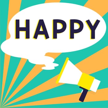 Text showing inspiration Happy, Business showcase Feeling or showing pleasure contentment about something person