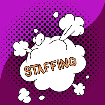Handwriting text Staffing, Word for The percentage of workers that replaced by new employees