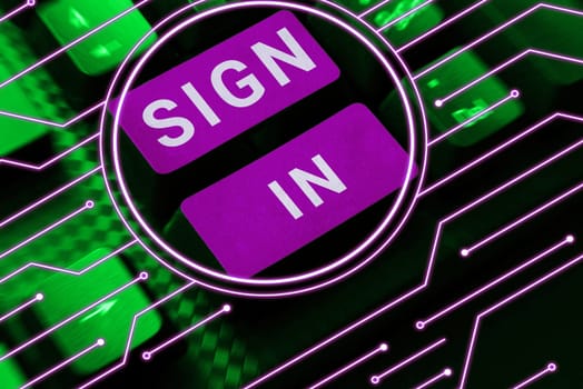 Conceptual caption Sign In, Business overview to write your name on a form when entering or leaving a place