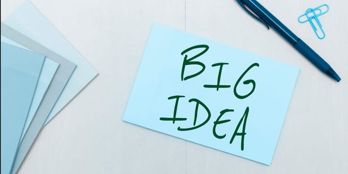 Conceptual caption Big Idea, Conceptual photo Having great creative innovation solution or way of thinking