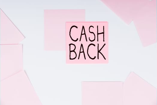 Hand writing sign Cash Back, Word Written on incentive offered buyers certain product whereby they receive cash