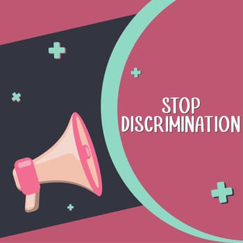 Handwriting text Stop Discrimination, Business overview Prevent Illegal excavation quarry Environment Conservation