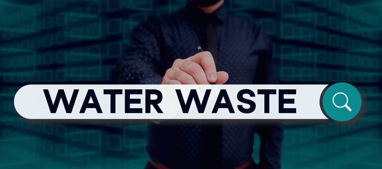 Conceptual caption Water Waste, Business showcase liquid that has been used as part of an industrial process