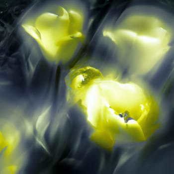 tulip Tulipa, bulbous herbs in the lily family Liliaceae. Tulips, garden flowers, cultivars and varieties have been developed. Flowers delicate pink yellow. Beautiful buds. Landscaping, flowerbed