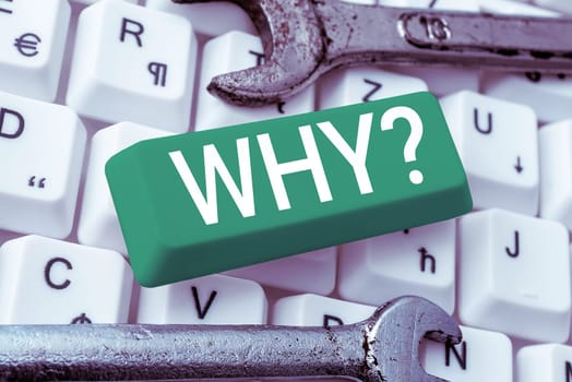 Handwriting text Why, Business idea Asking for what reason and purpose Expressing surprise