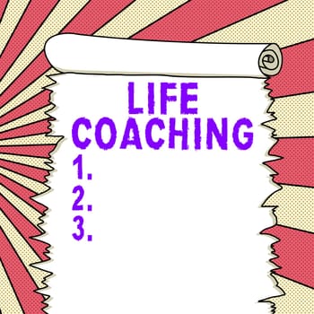Conceptual caption Life Coaching, Business idea Improve Lives by Challenges Encourages us in our Careers