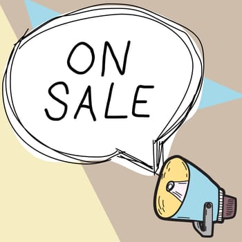 Text sign showing On Sale, Business overview Opportunity buy something cheaper Discount ready to be purchased