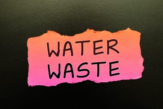 Conceptual caption Water Waste, Business approach liquid that has been used as part of an industrial process