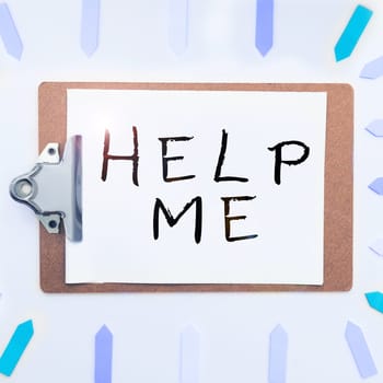 Text caption presenting Help Me, Concept meaning Asking someone to assist you Shouting for it Teamwork Volunteer