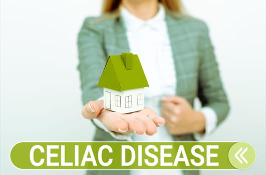 Inspiration showing sign Celiac Disease, Business approach Small intestine is hypersensitive to gluten Digestion problem