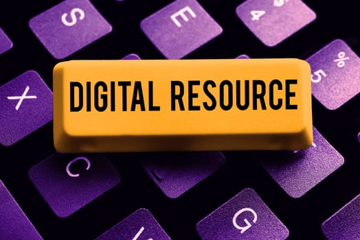 Handwriting text Digital Resource, Business approach content that distributed digitally over the Internet