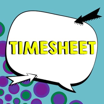 Text showing inspiration Timesheet, Business showcase graphical representation of period time on which events are marked